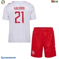 Fotballdrakt Barn Danmark Morten Hjulmand #21 Bortedraktsett EM 2024 Kortermet (+ Korte bukser)